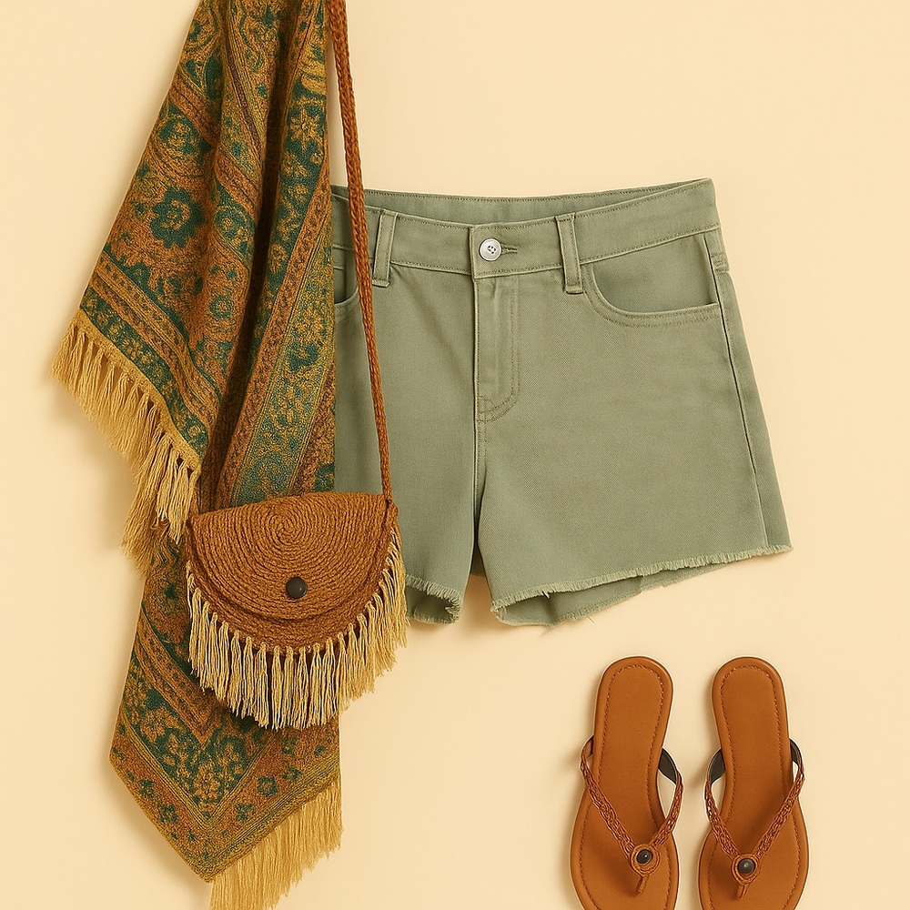 Hudson Jeans Olive Denim Shorts